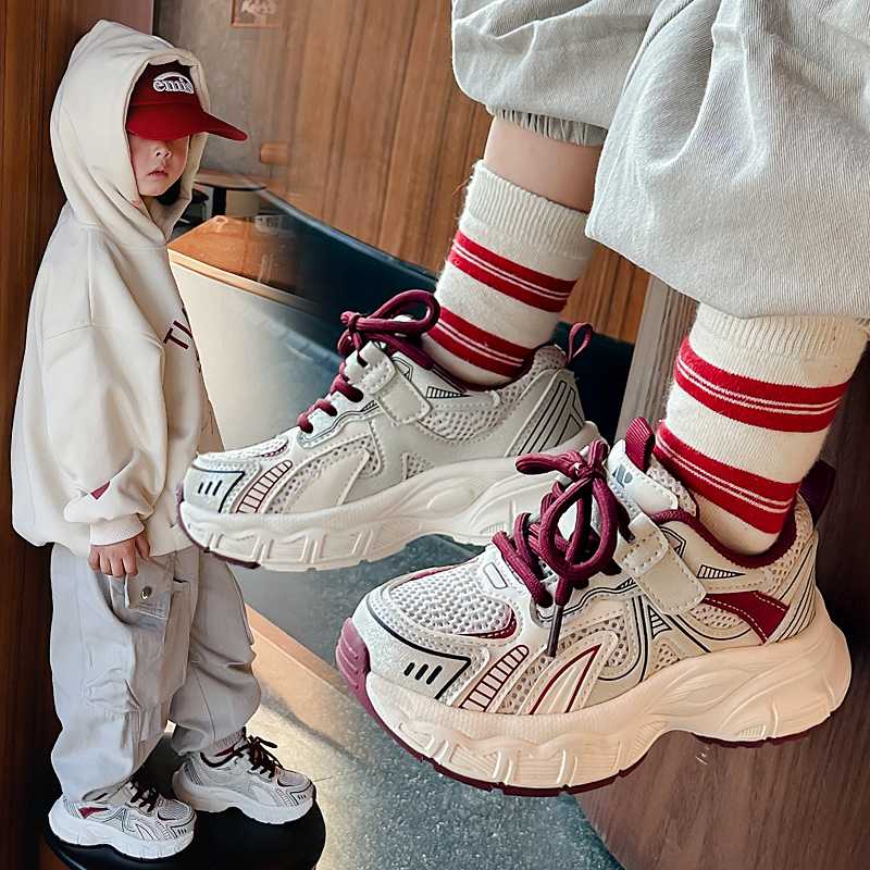 【假面】（二次贴片底）儿童春秋网布透气老爹鞋韩版女童运动鞋-2809