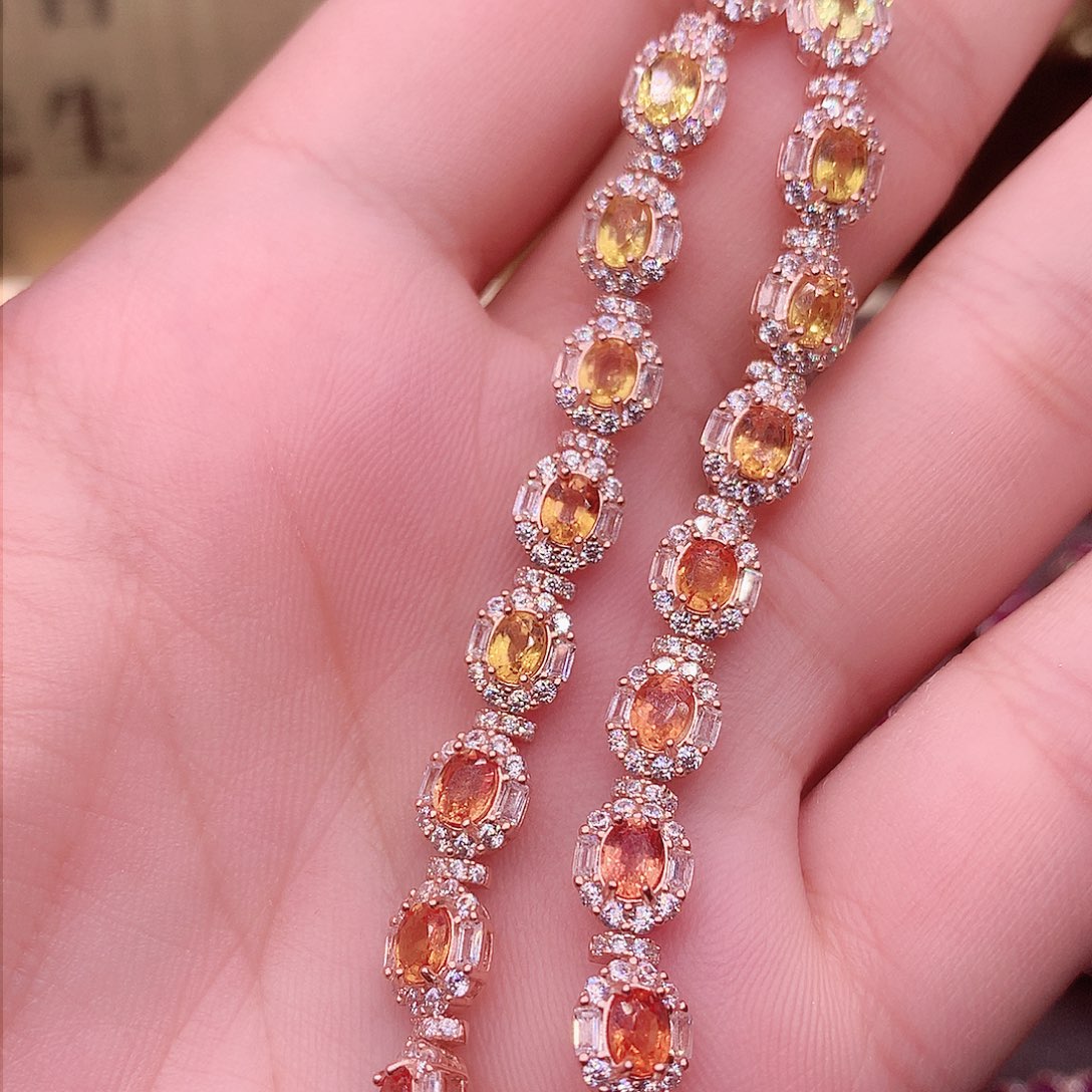 蓝宝石颈饰银S925镶嵌