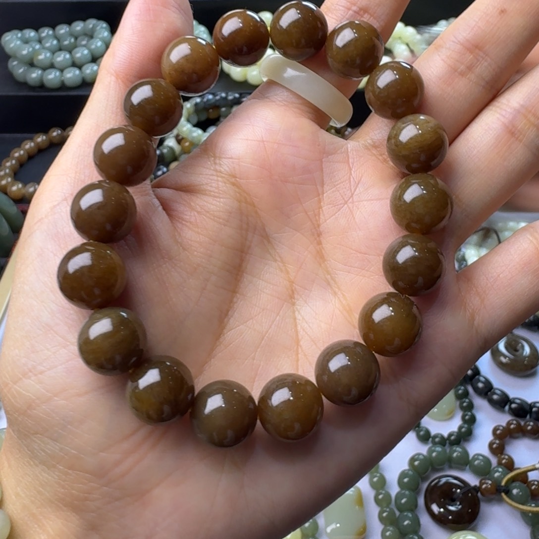 手链未镶嵌和田玉（糖玉）