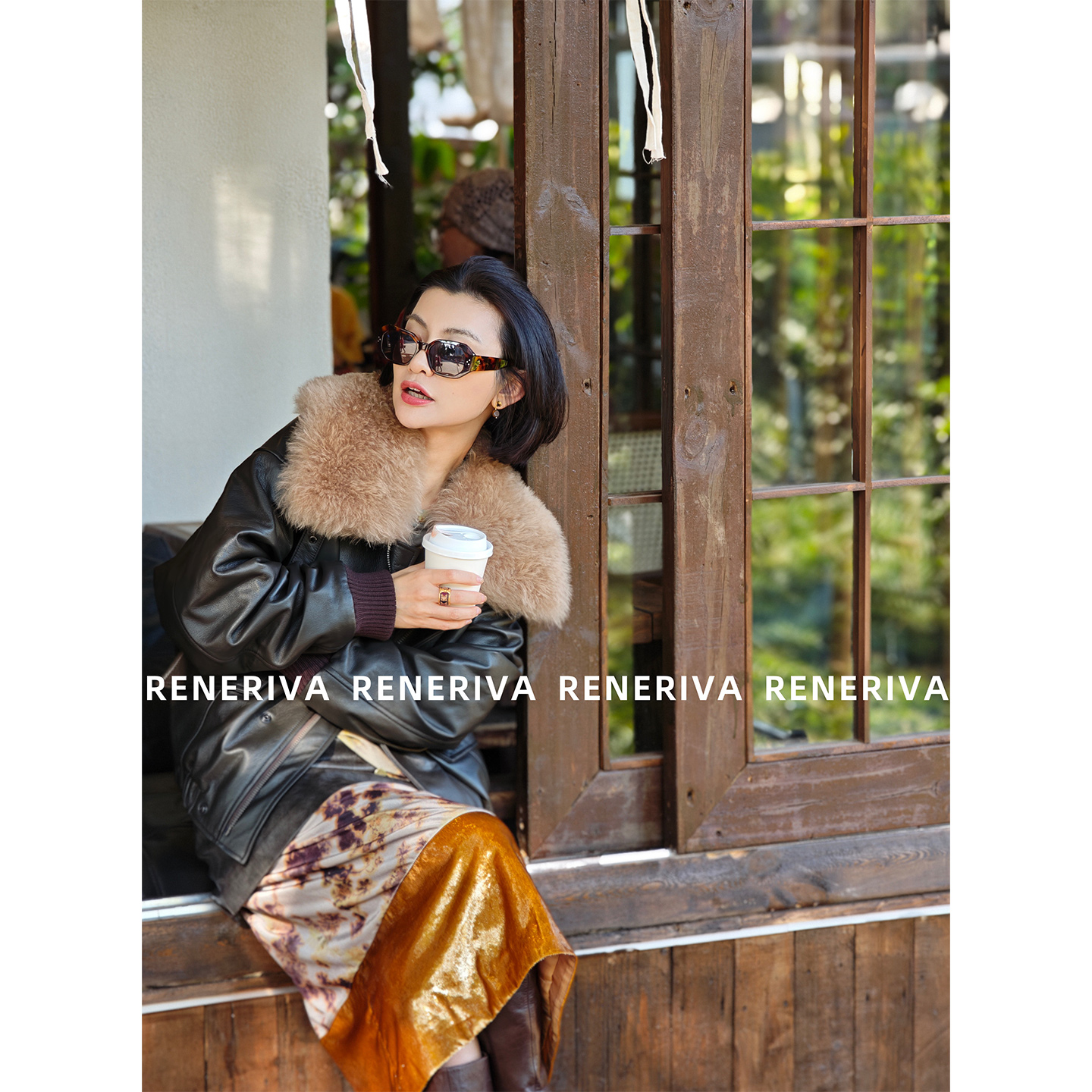 ReneRiva买手店 Riva 野生夹棉立领新西兰进口胎牛皮皮衣外套