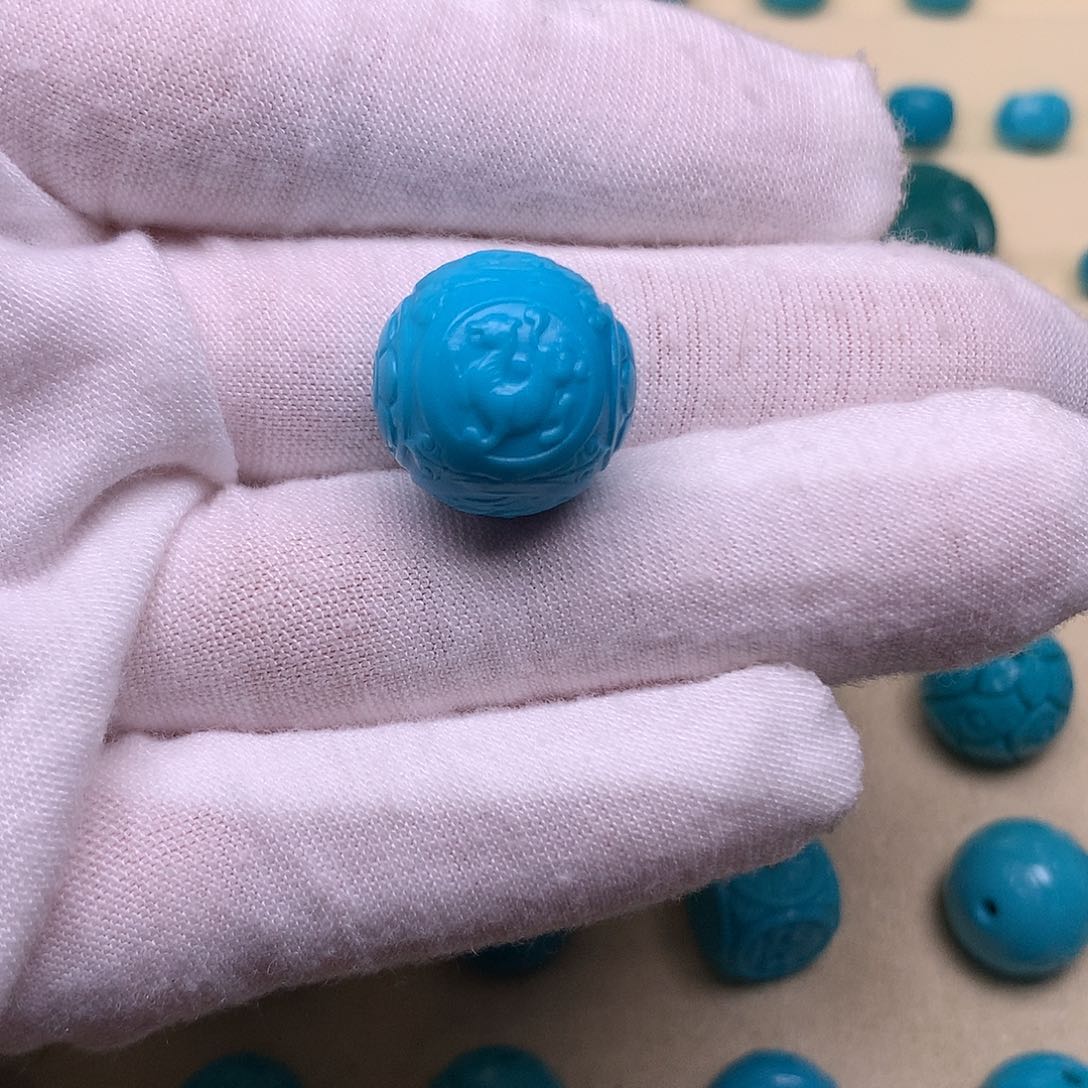 绿松石未镶嵌天然原矿绿松石四兽15.7