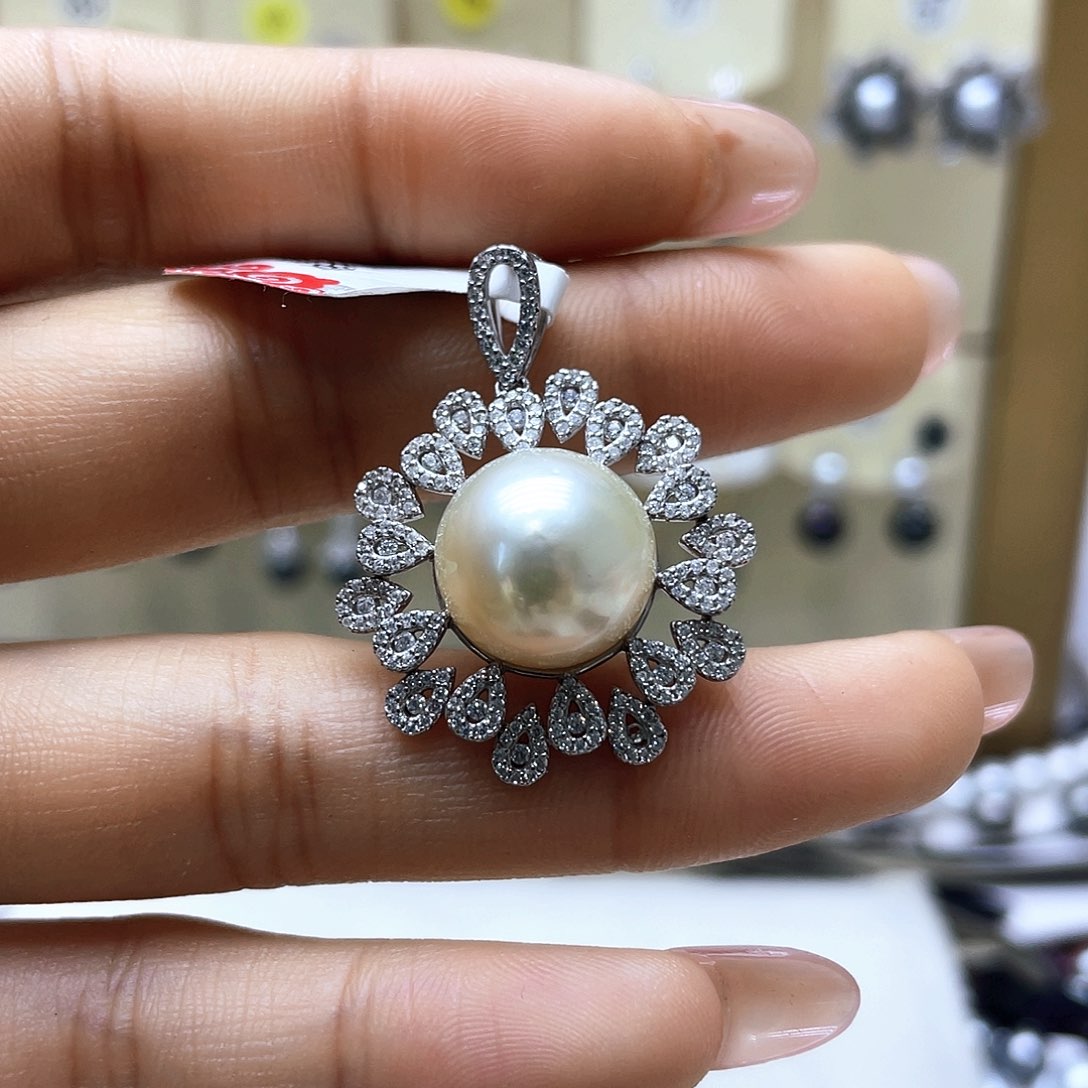 海水珍珠颈饰银S925镶嵌