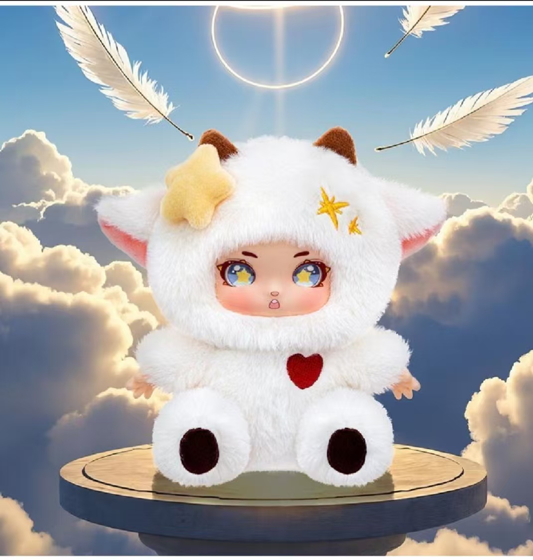 小萌女搪胶娃娃天使小奶牛变装女生包包挂件高品质毛绒出口潮玩