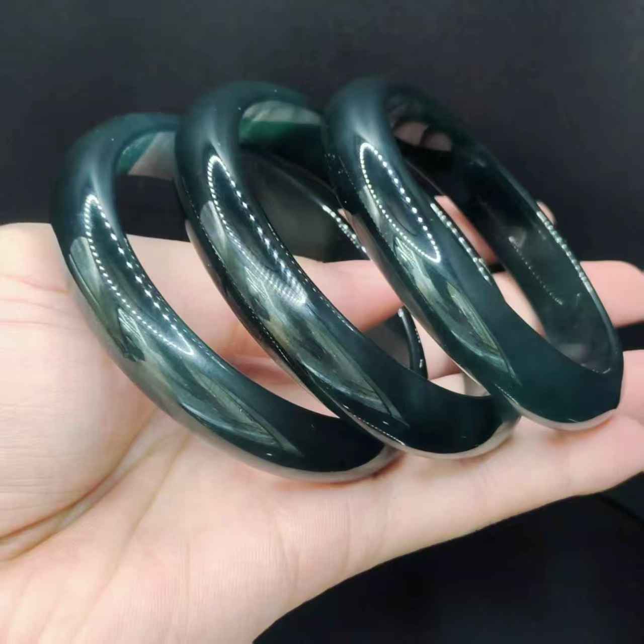 【龙龙严选】翡翠宽条手镯【多样性发其一】圈口52-63mm