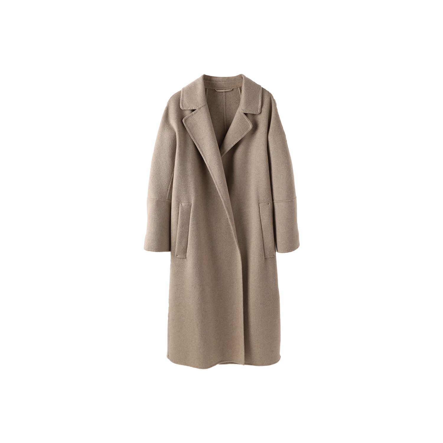 521-轻奢羊绒毛呢外套翻领双面中长款大衣