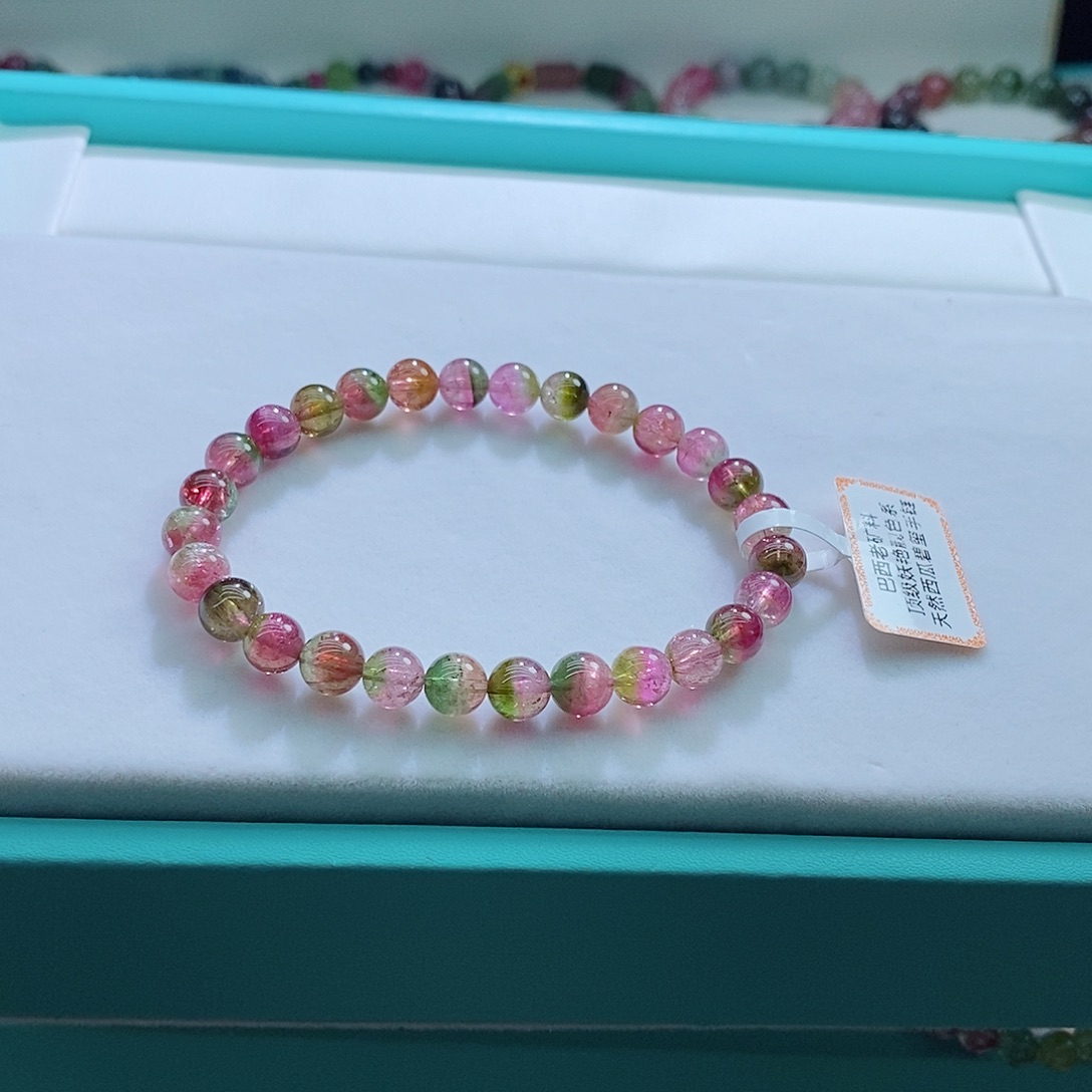 碧玺手链未镶嵌6.7mm左右