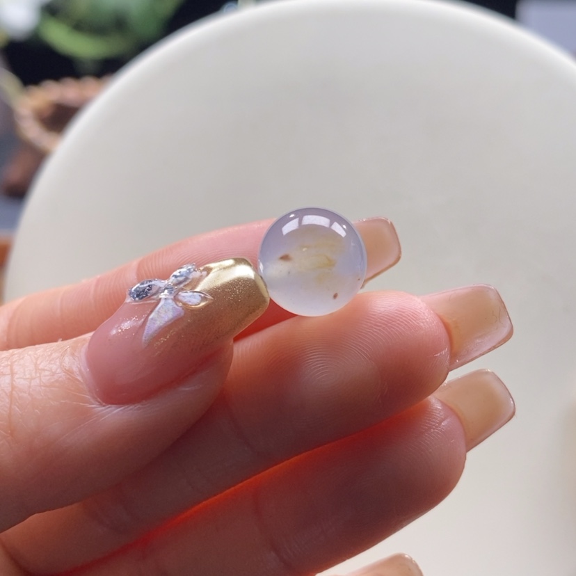 【闪购商品】翡翠颈饰未镶嵌翡翠冰飘洒金珠卡11.5mm