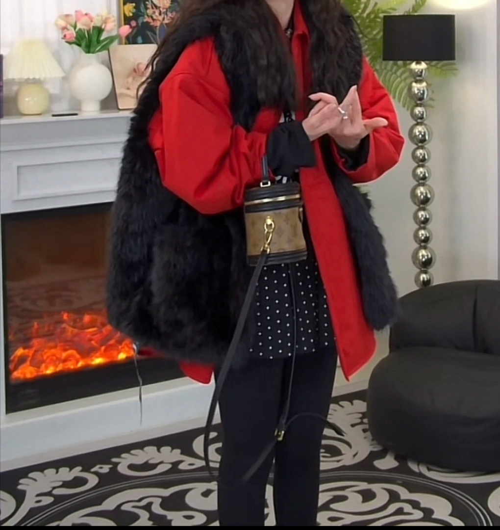  网红时尚百搭冬季韩版小香风毛马甲0013