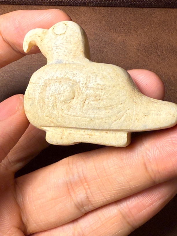 文化期的一个凤鸟 鸡骨白 适合把玩