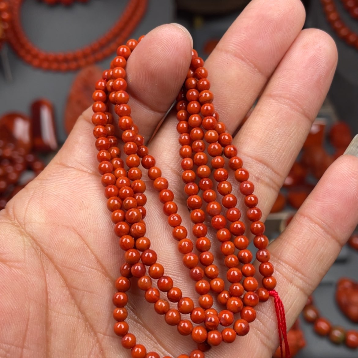 【闪购商品】南红玛瑙珠宝奇石未镶嵌多圈3➕
