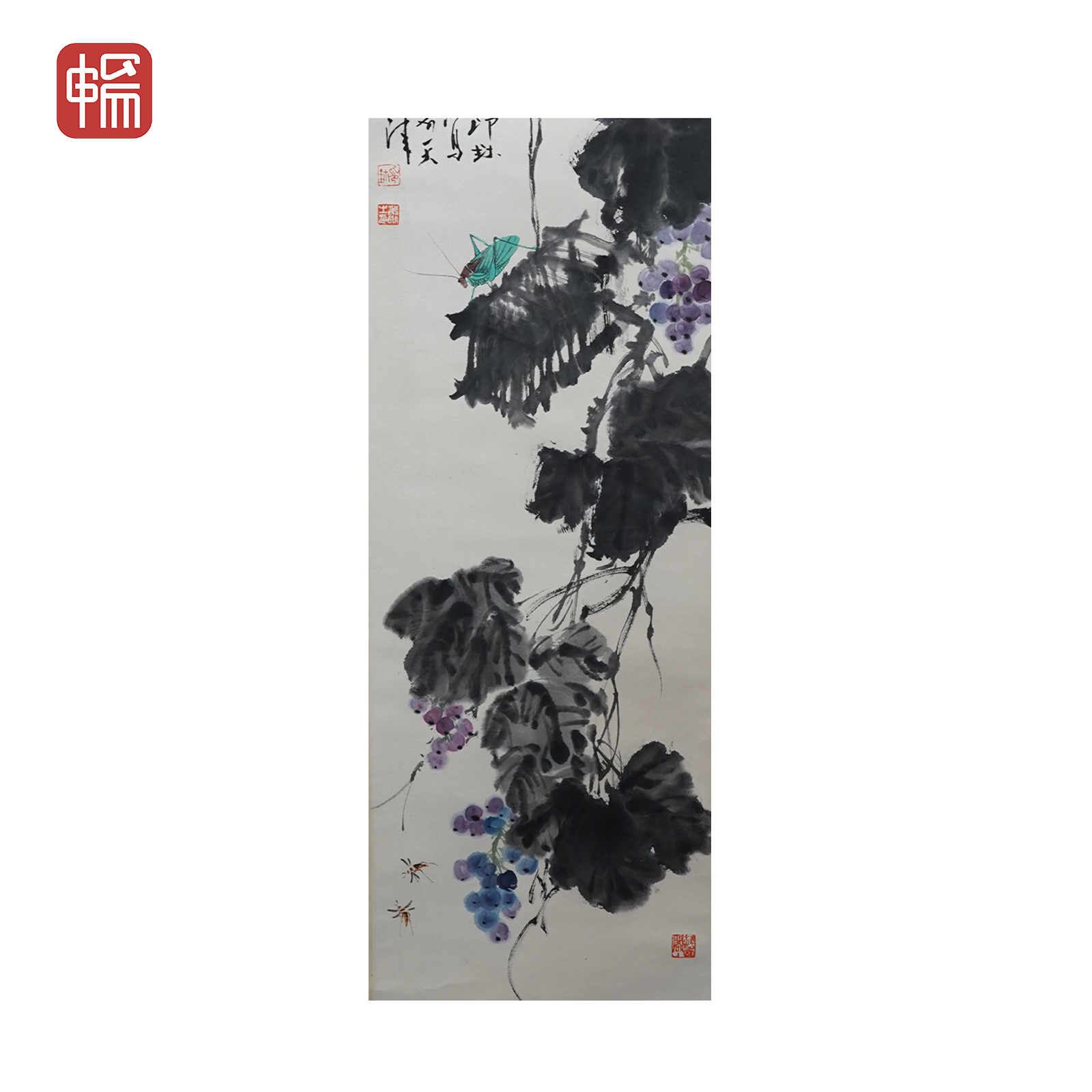 "F505 花鸟 萧朗 90*34（2.75） 纸本立轴 MZ