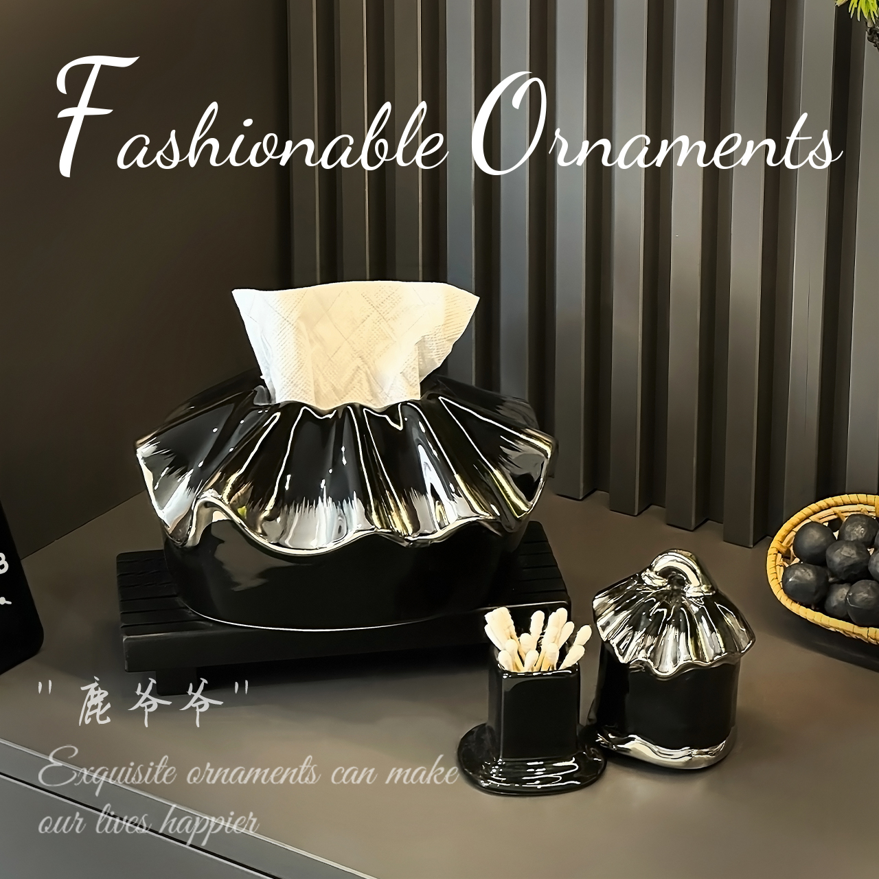 创意包包陶瓷牙签筒轻奢高颜值棉签盒实用牙签盒竹签收纳盒摆件