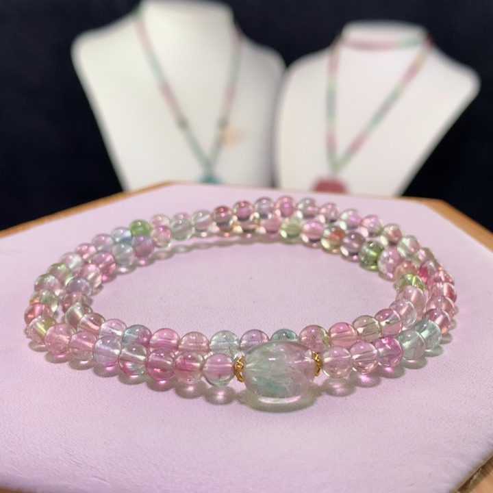 双色碧玺手链未镶嵌