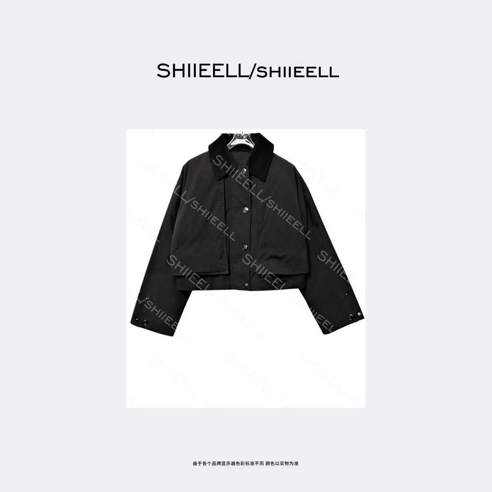 SHIIEELL简约老钱翻领短款宽松羽绒服ZY290