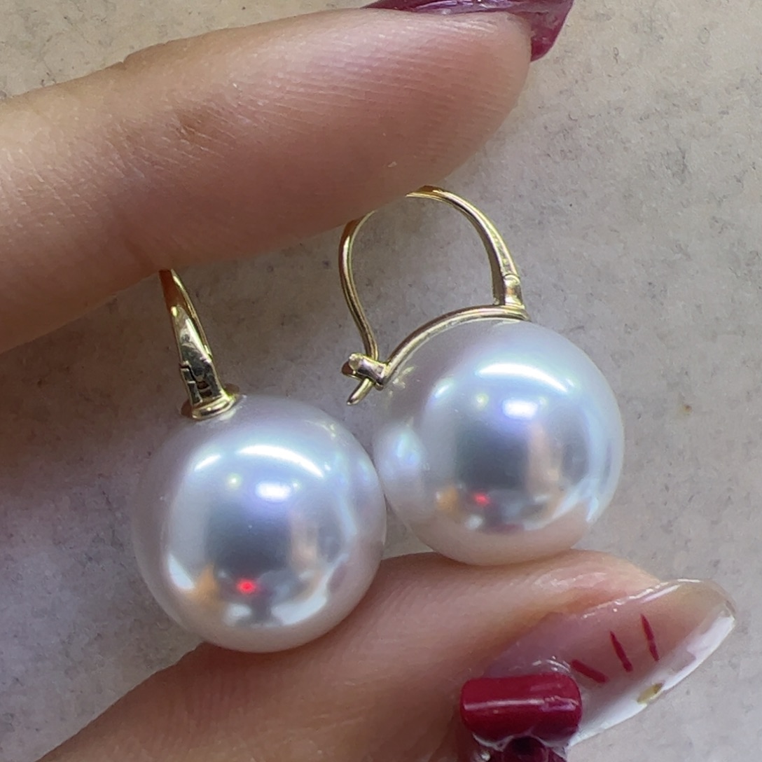 淡水珍珠耳饰18K金镶嵌