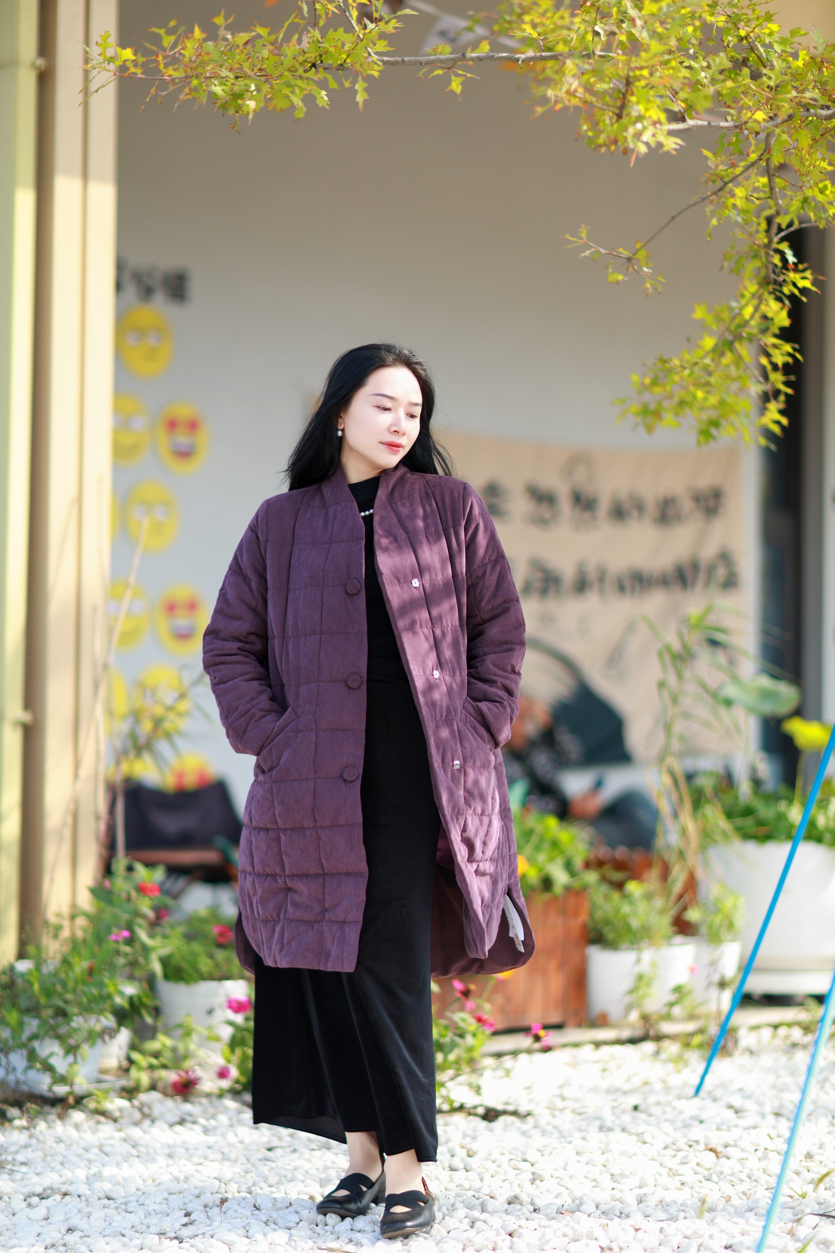【枫林晚】新秋冬民族风盘扣复古文艺女夹棉外套宽松加厚中长款棉袄