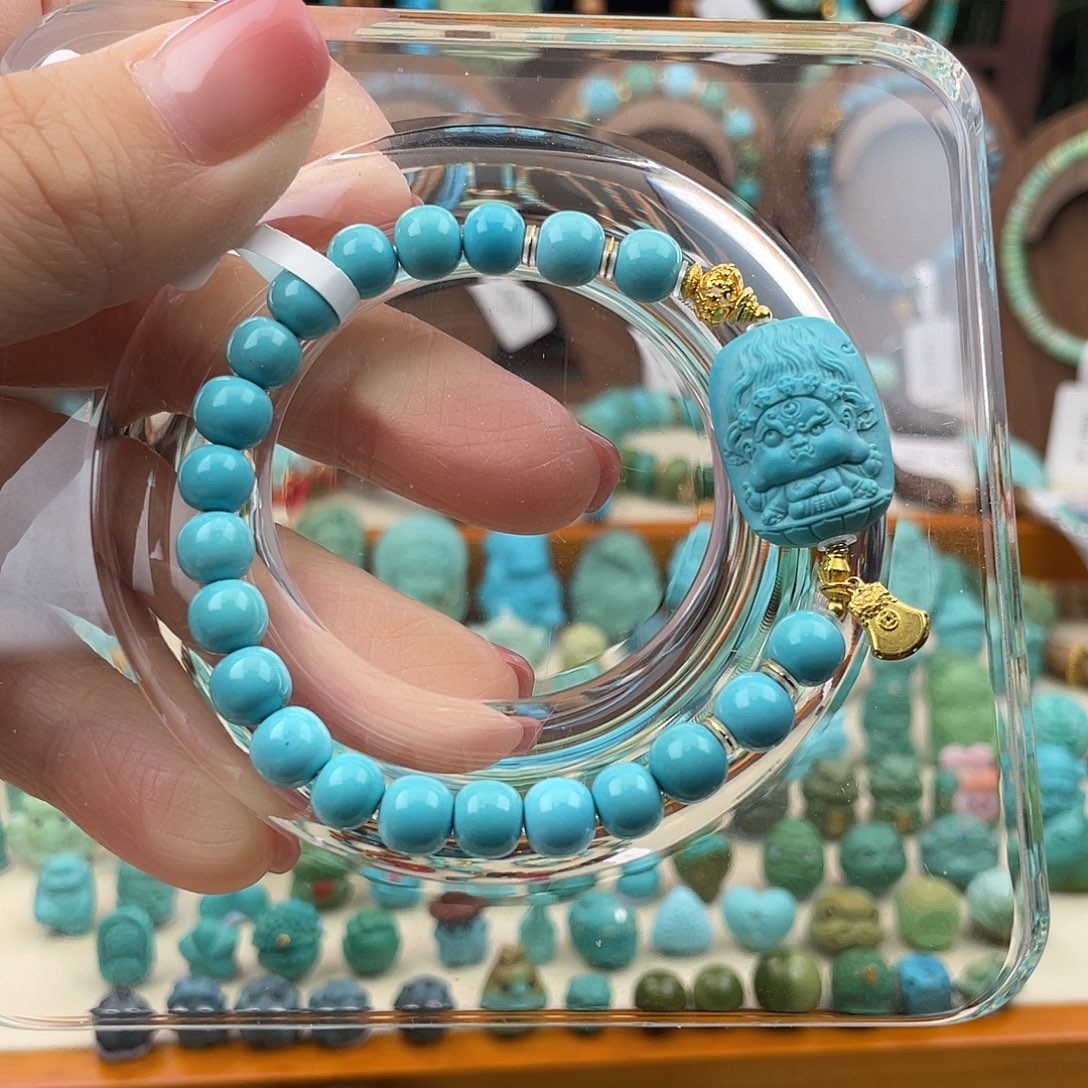 绿松石18K金镶嵌手链