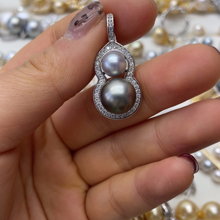 海水珍珠吊坠(不含链)银S925镶嵌