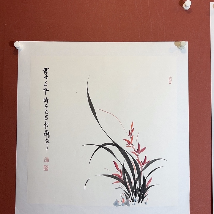 国画听兰老师花鸟