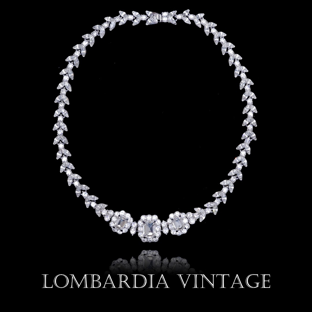 合金项链 英国 AS打标款 珠宝感密镶切割水晶 琉璃项链