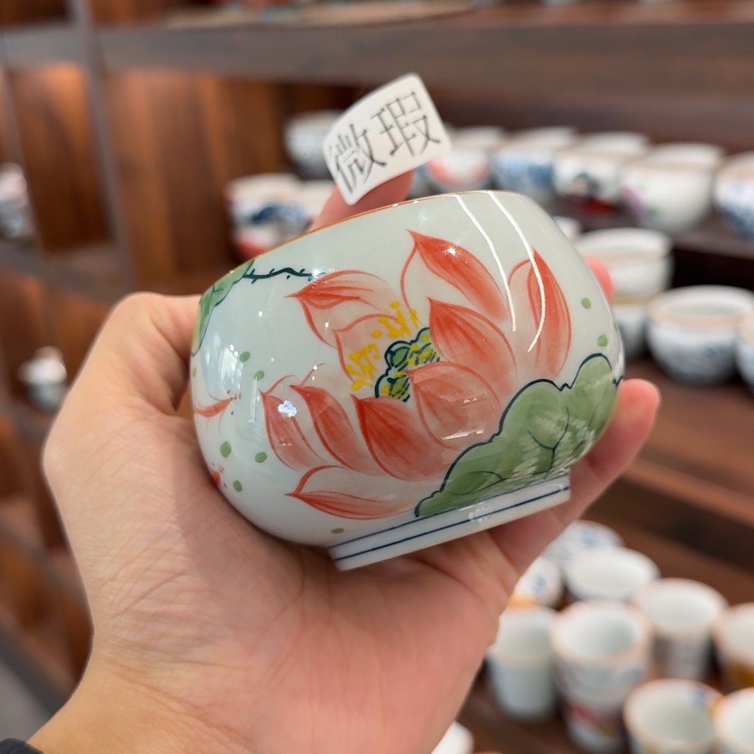 釉下手绘茶具微瑕