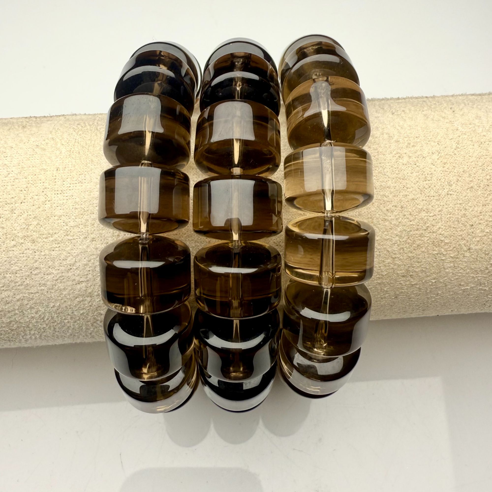 ZBG0712 105矿茶晶车轮珠手串超大（天然珠宝多样性发其一）