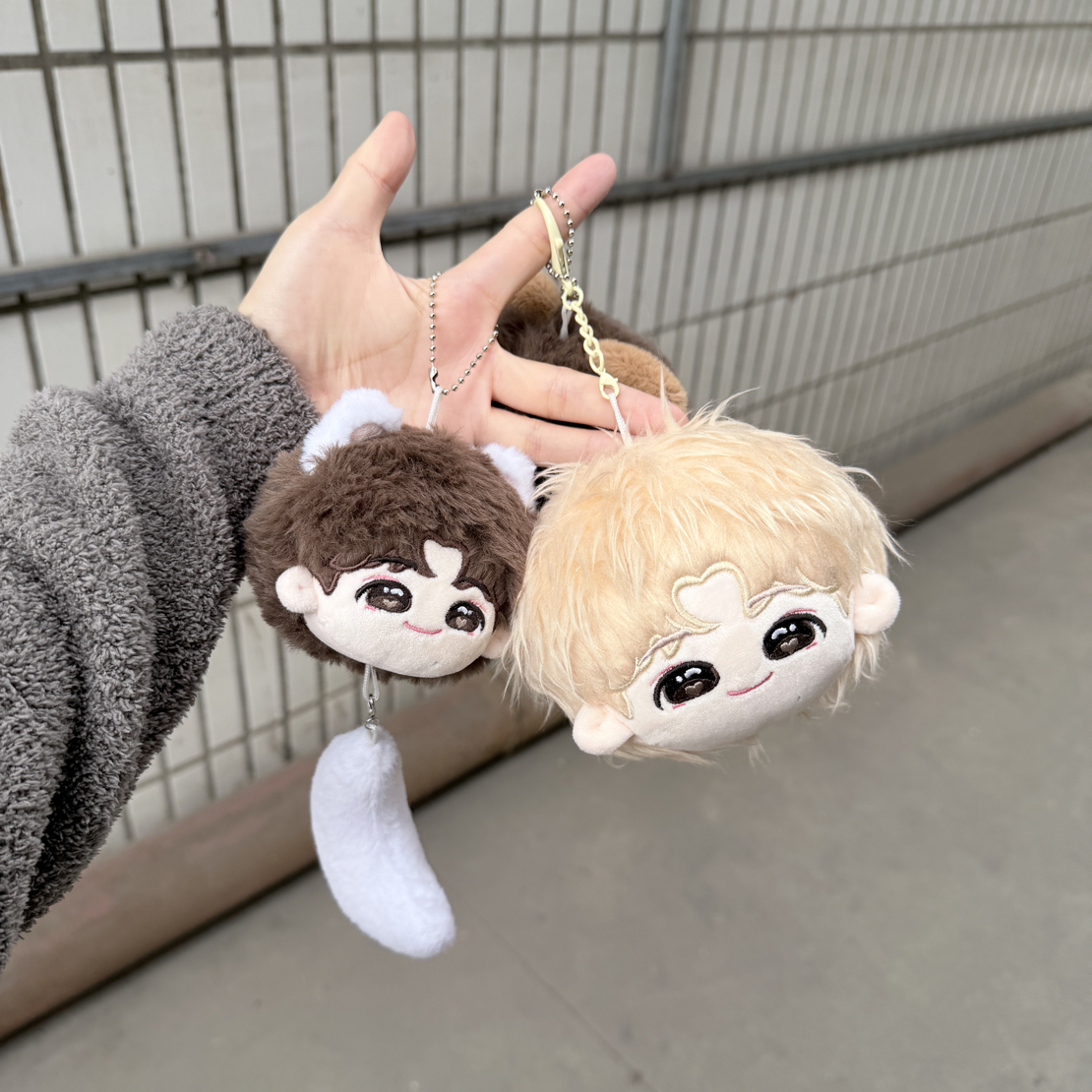 小团大团脑袋瓜子20cm棉花娃娃改的团子