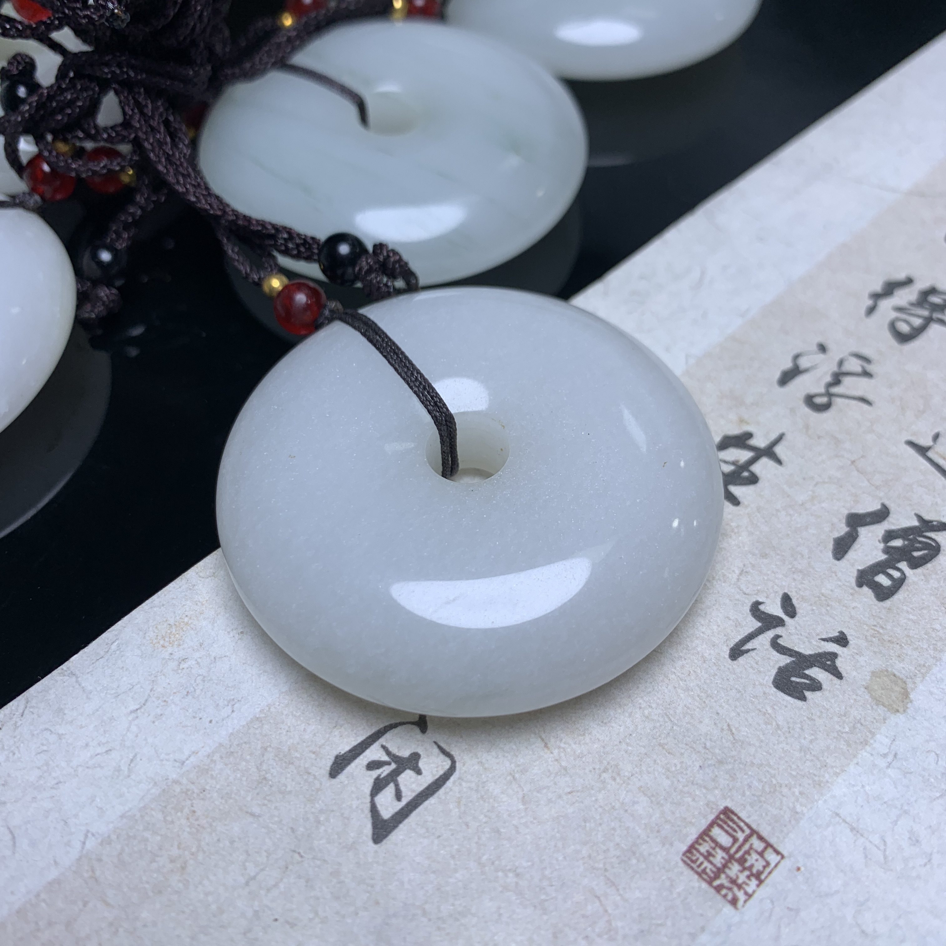 天山翠天然玉石平安扣扣