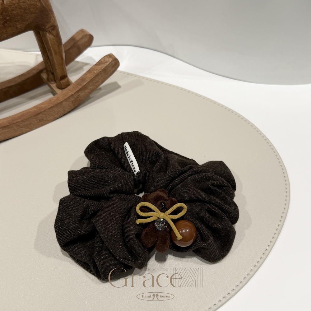 「南韩小熊绒」韩国25秋冬百搭发绳发圈肠圈丸子头