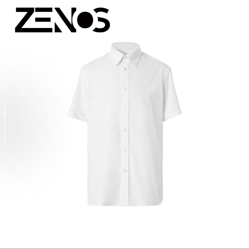 BB短袖衬衫春秋白藏青色经典舒适（卡码拍小）