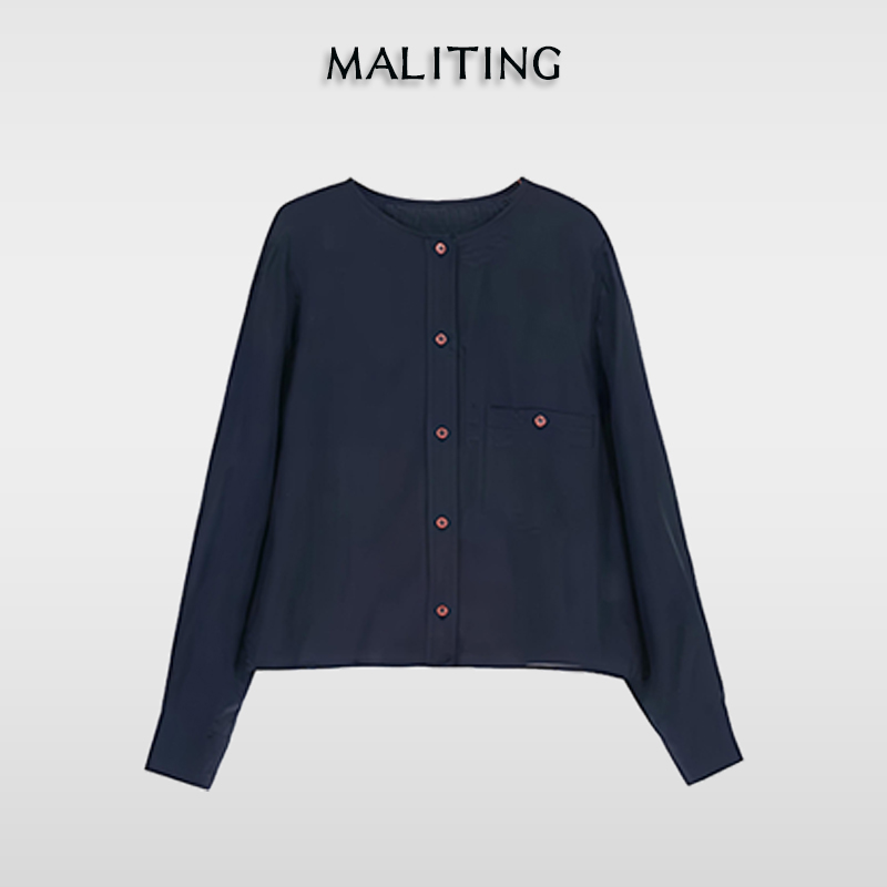 醋酸薄款衬衫女2025夏季短款新款韩版时尚百搭防晒天丝衬衣 #1518