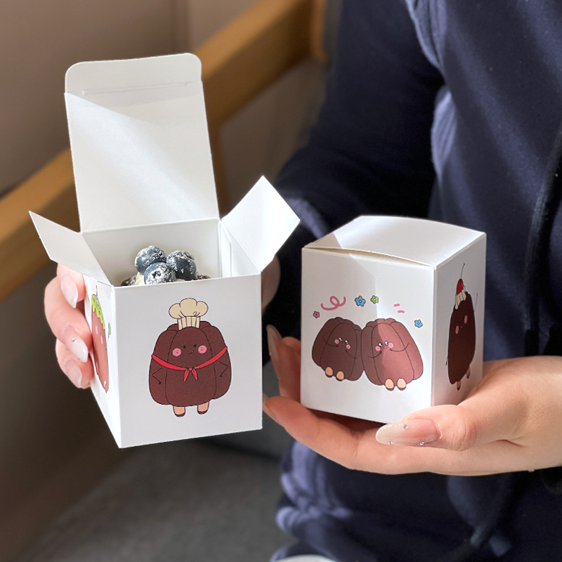 可露丽打包盒蛋糕小西点盒烘焙打包盒子甜品店创意包装盒定制logo