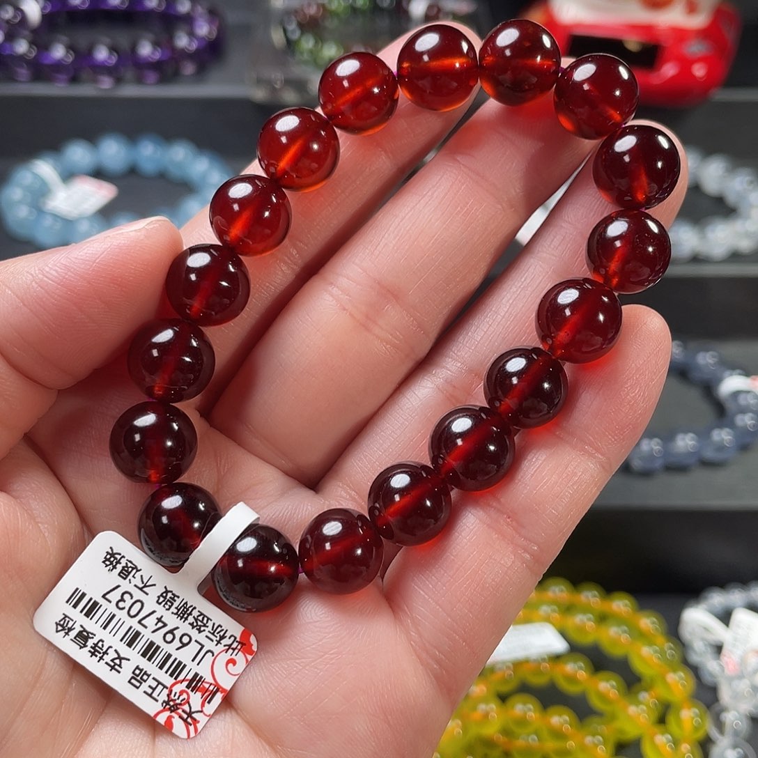 手链未镶嵌石榴石橙红石榴石手链