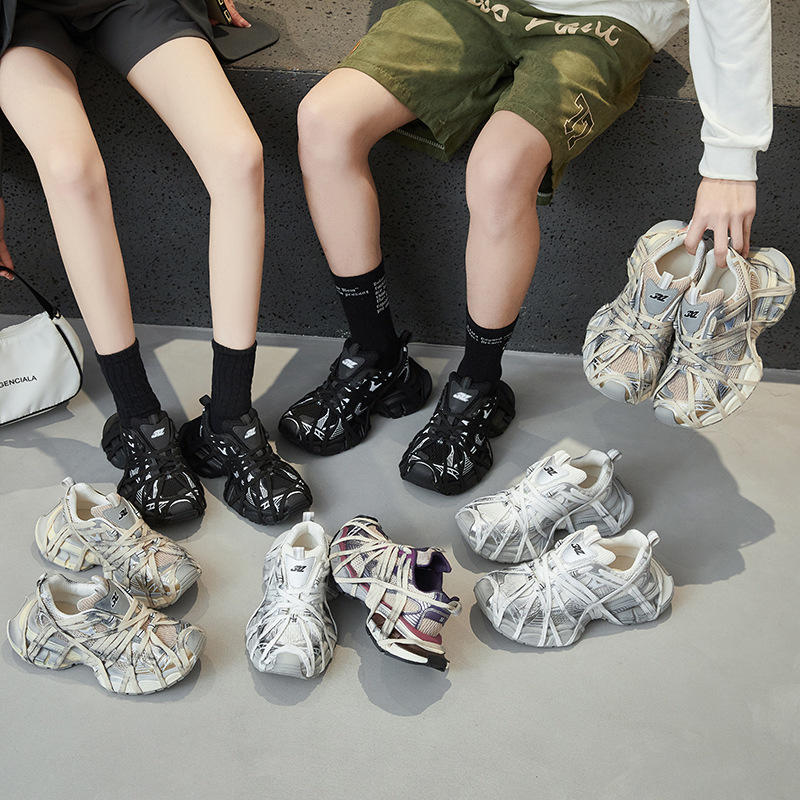芭黎十代绑带做旧老爹鞋2025新款休闲百搭运动鞋厚底增高情侣鞋潮