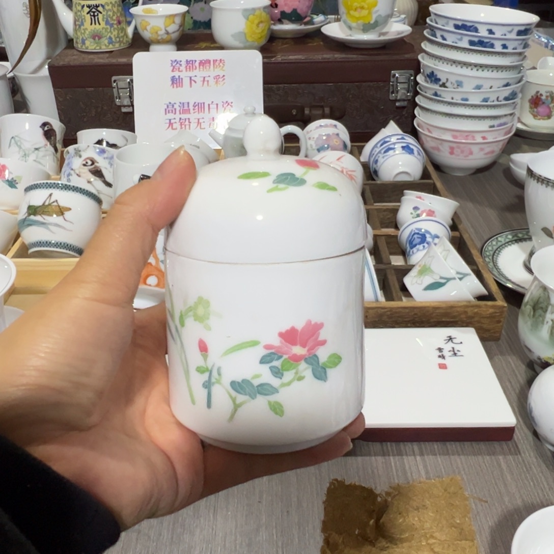 醴陵瓷直播供货基地手绘温酒器