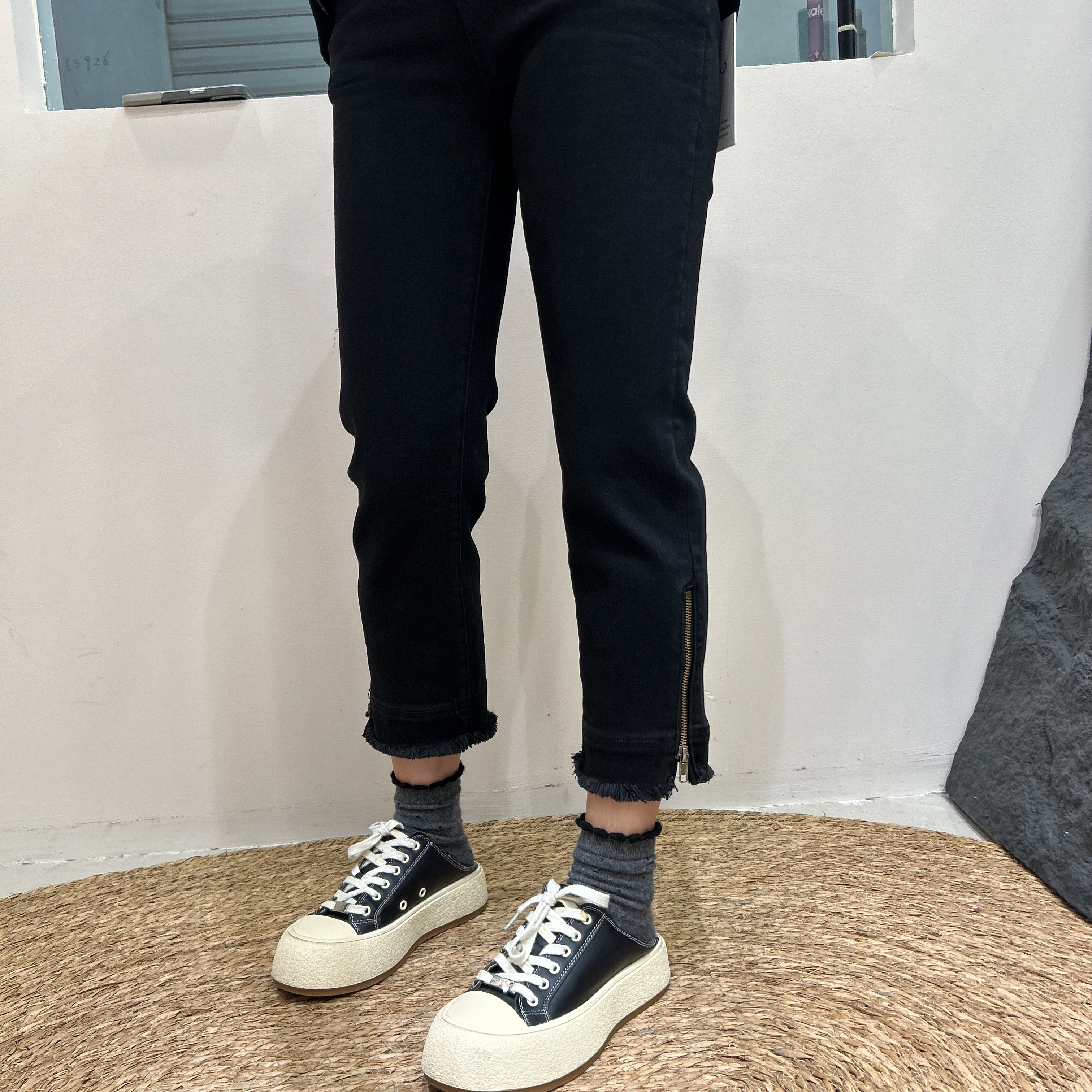 遇见定制·欧韩新款百搭显瘦毛边小直筒牛仔裤女裤腿拉链时尚百搭