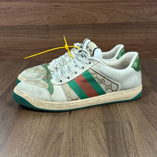 99新 GUCCI/古驰 42.5码 Screener 乌木色 脏脏鞋