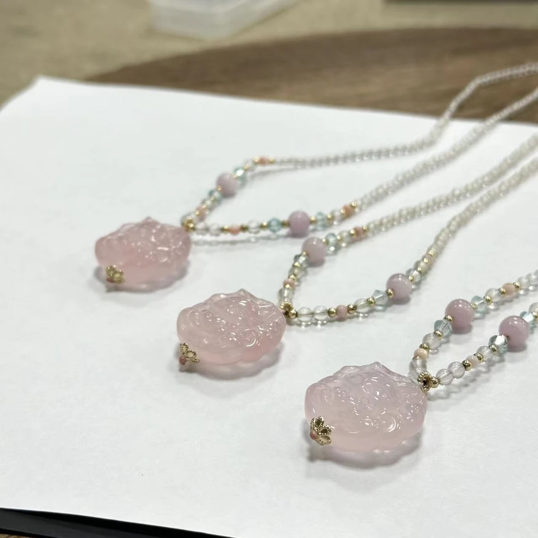 【小宝晶选】天然粉水晶“一生所爱”吊坠 多样性发一件 4415XBDX