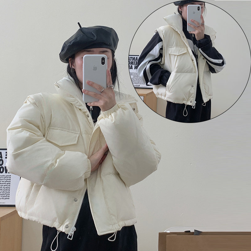 专享一衣两穿~长袖变背心~2025年新款冬装高领袖子可脱卸羽绒服