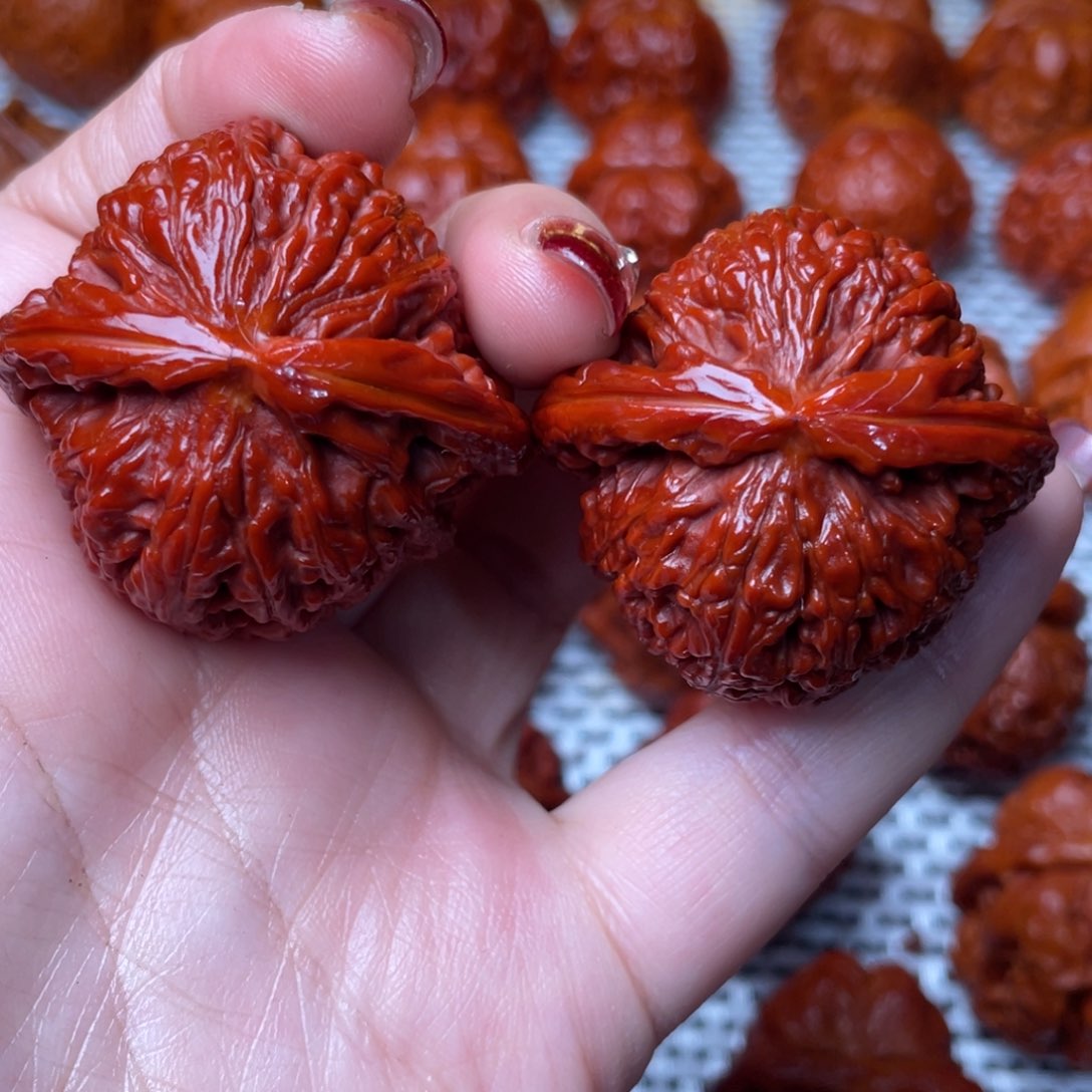 桃核吊坠文玩核桃 手把件 白狮子 42