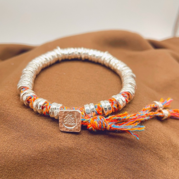 足银手链 足银999盘缠手链手工纯银黄财神吉言编绳手串DIY刻字