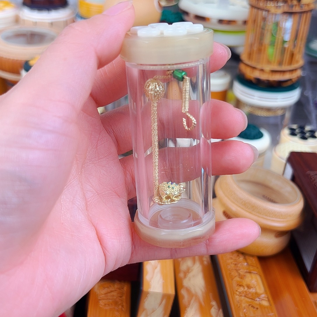 牛角十二边竹蛉筒配金蟾攀爬簧