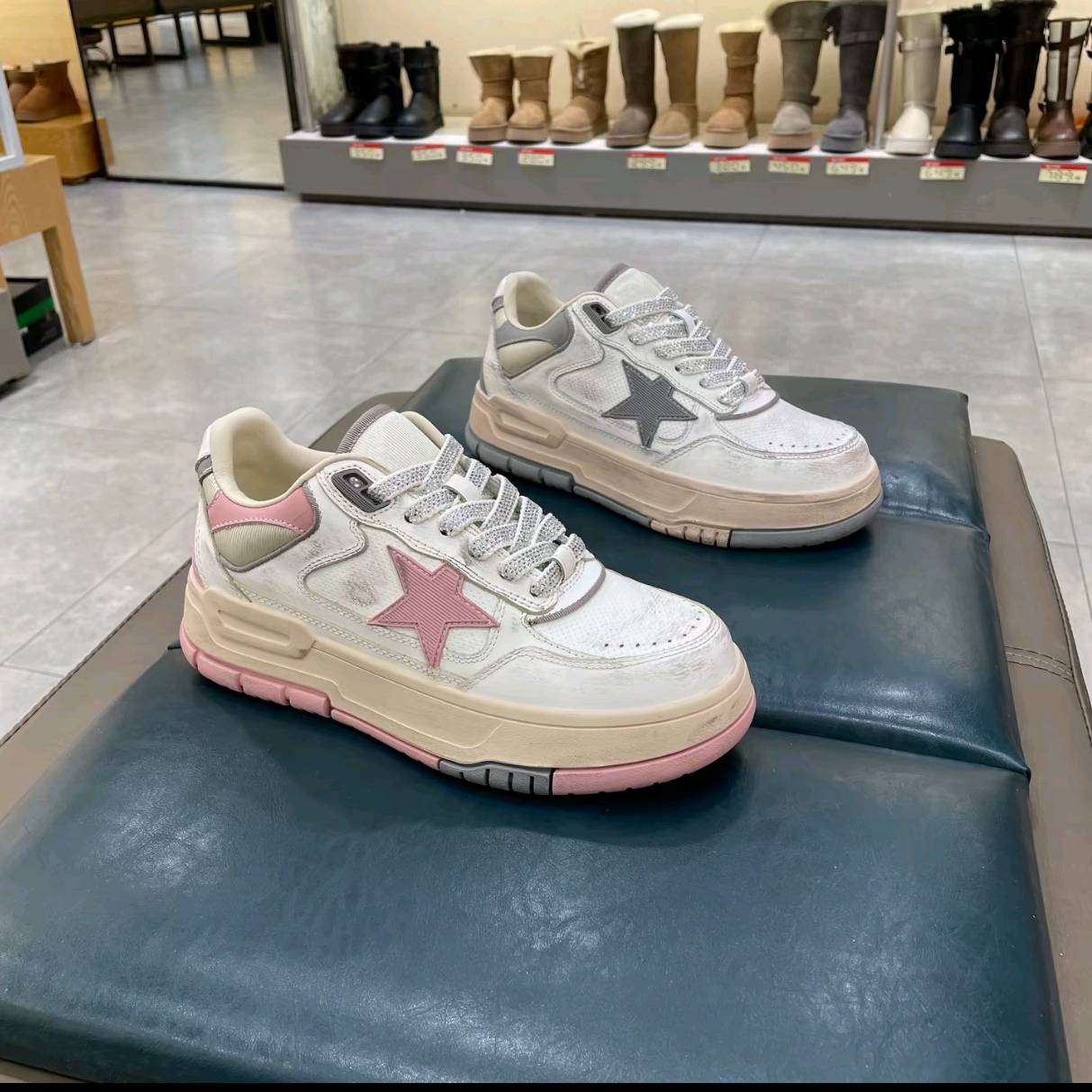 c305-306波斐2025新款韩版系带厚底星星板鞋女时尚百搭休闲女鞋