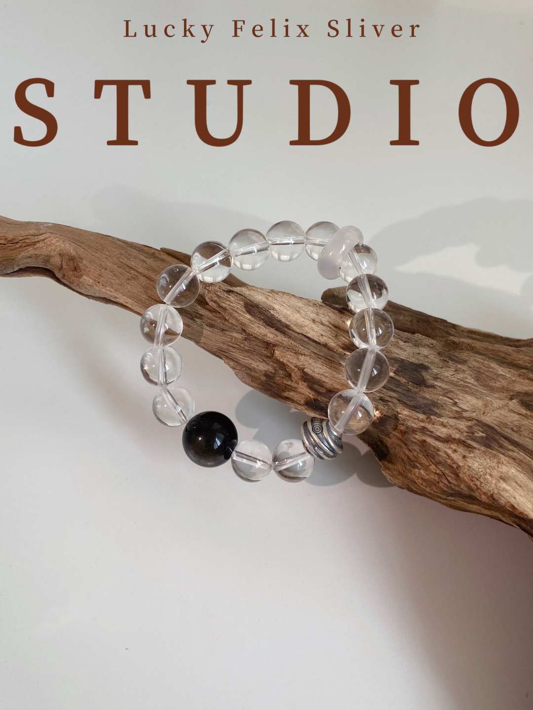 925银手链 L&F【云海】冰透晶白水纯银原创手作轻奢百搭精美