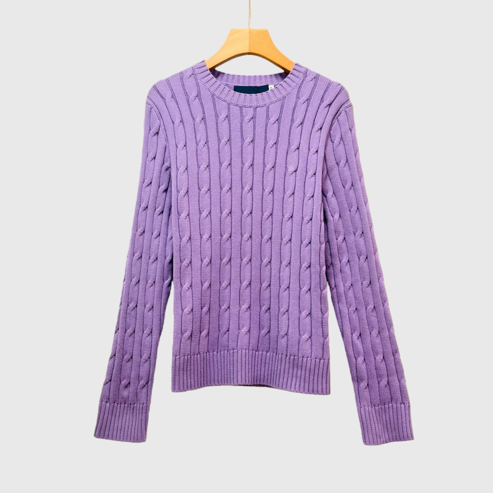 【糖糖】“多巴胺麻花针织衫打底衫”圆领纯色百搭显瘦春秋新款上衣