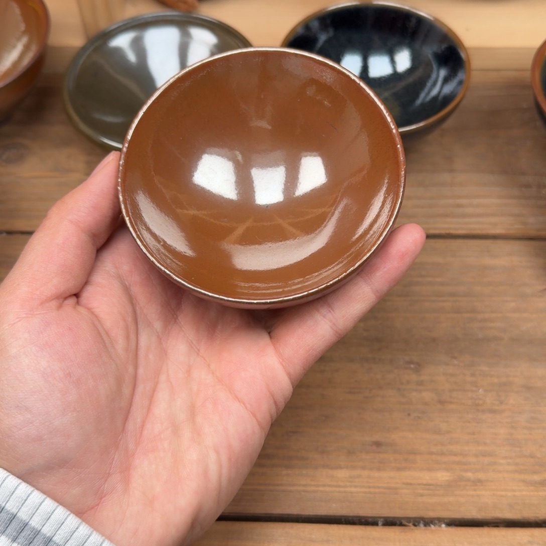 雄***鹰詹成勇纯种纯矿石草木灰釉柿红