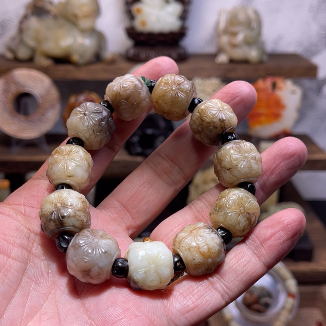 和田玉手链未镶嵌酷****鱼