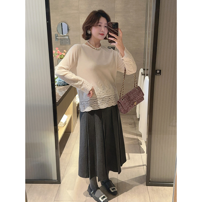 【DIS 定制】【100%羊毛】重工刺绣镂空小衫气质针织衫Z525X21987