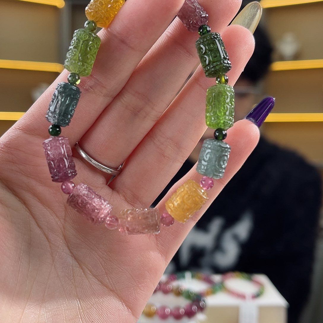 碧玺碧玺8mm多样性发一件未镶嵌裕***业