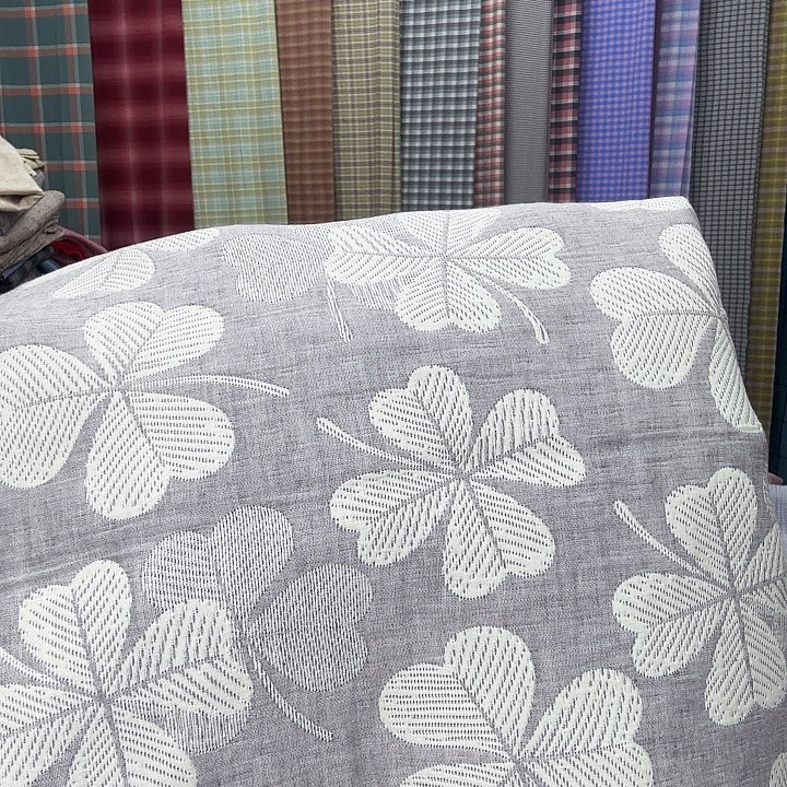 棉多层沙四叶草灰枕套